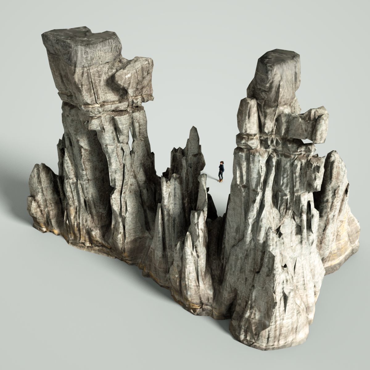 Mountain Rocks 4 Low-poly 3D model_2