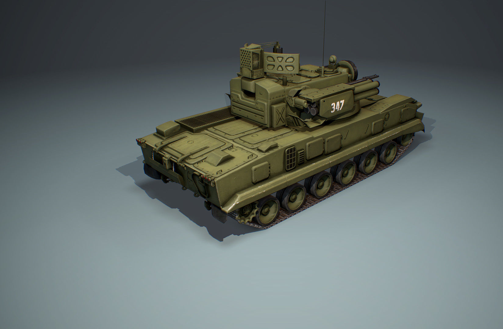 2K22 Tunguska - Russian SAM Low-poly 3D model_14