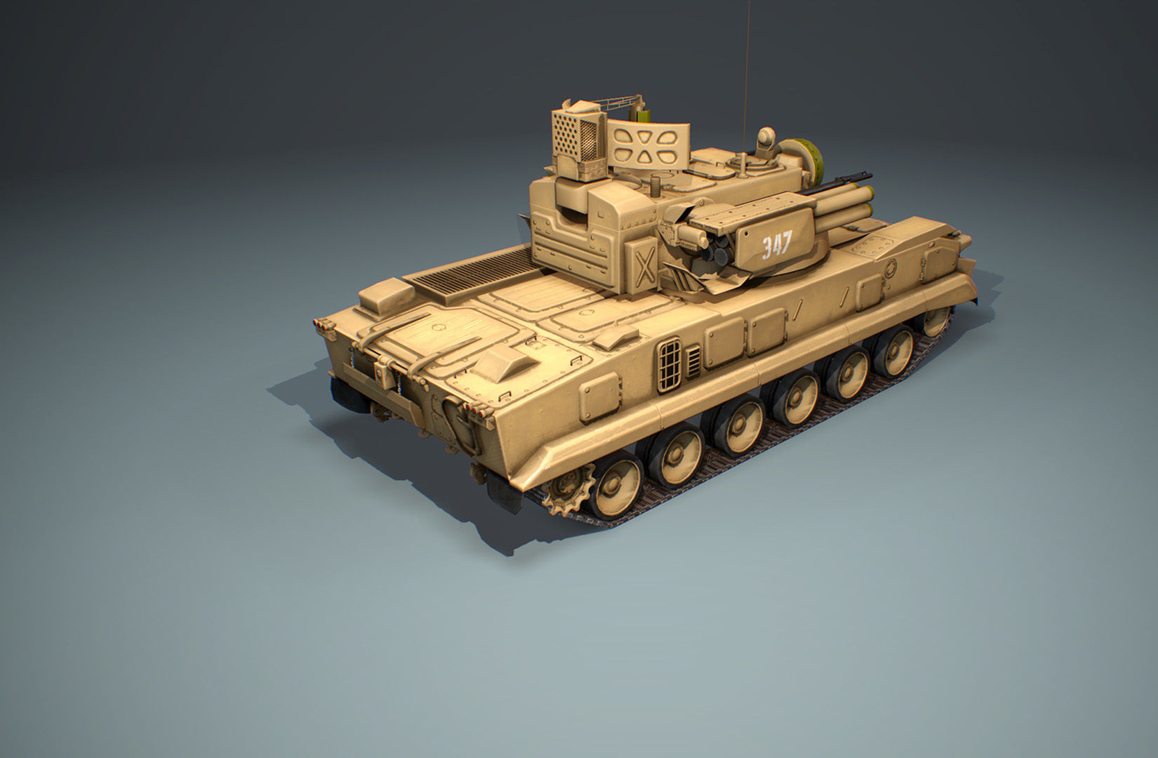 2K22 Tunguska - Russian SAM Low-poly 3D model_12