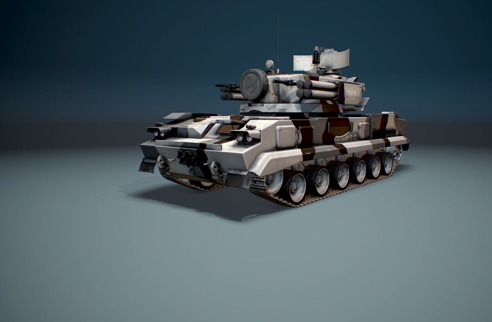 2K22 Tunguska - Russian SAM Low-poly 3D model_3