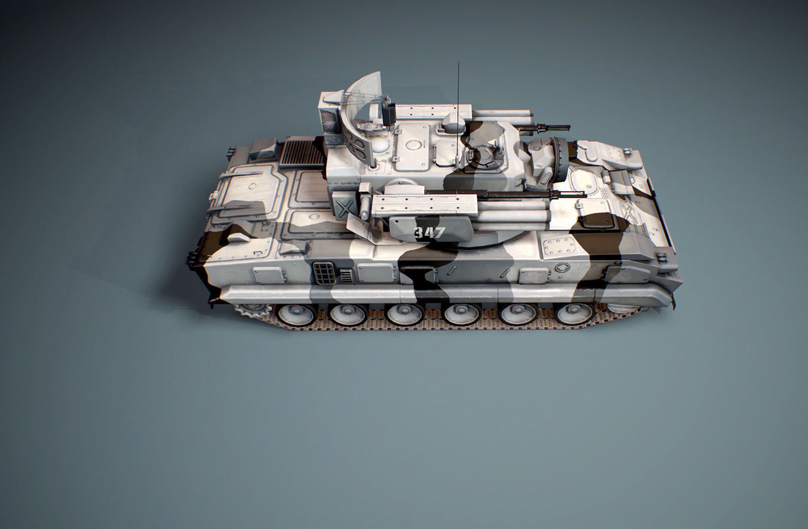 2K22 Tunguska - Russian SAM Low-poly 3D model_6