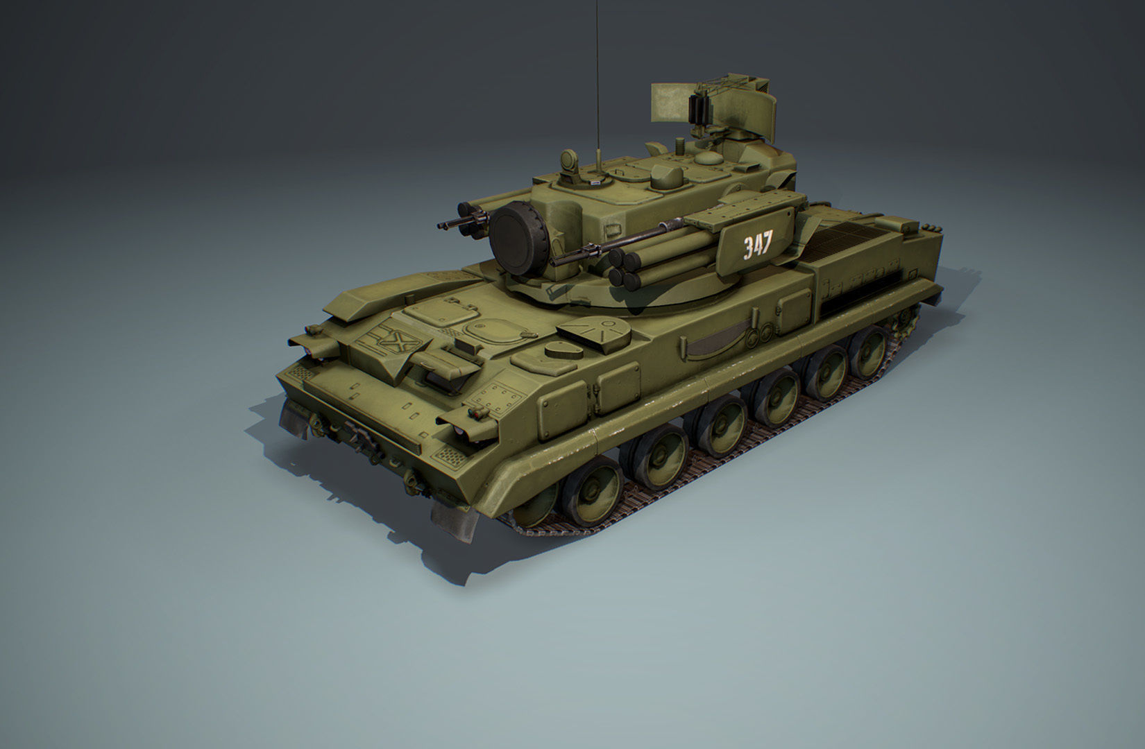 2K22 Tunguska - Russian SAM Low-poly 3D model_13