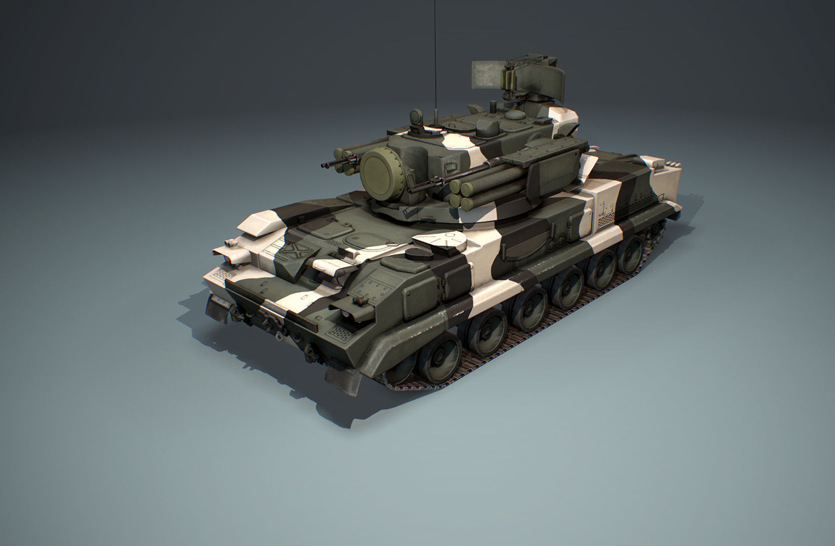 2K22 Tunguska - Russian SAM Low-poly 3D model_10