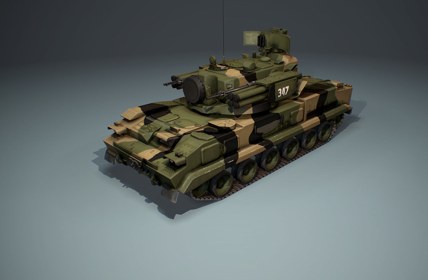 2K22 Tunguska - Russian SAM Low-poly 3D model_15