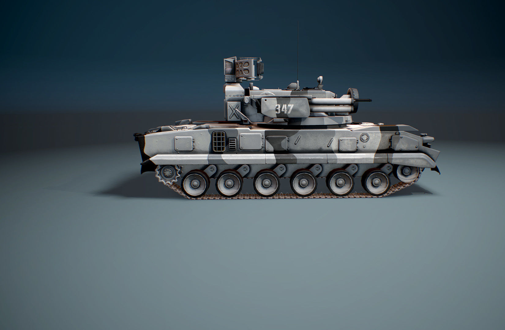 2K22 Tunguska - Russian SAM Low-poly 3D model_5