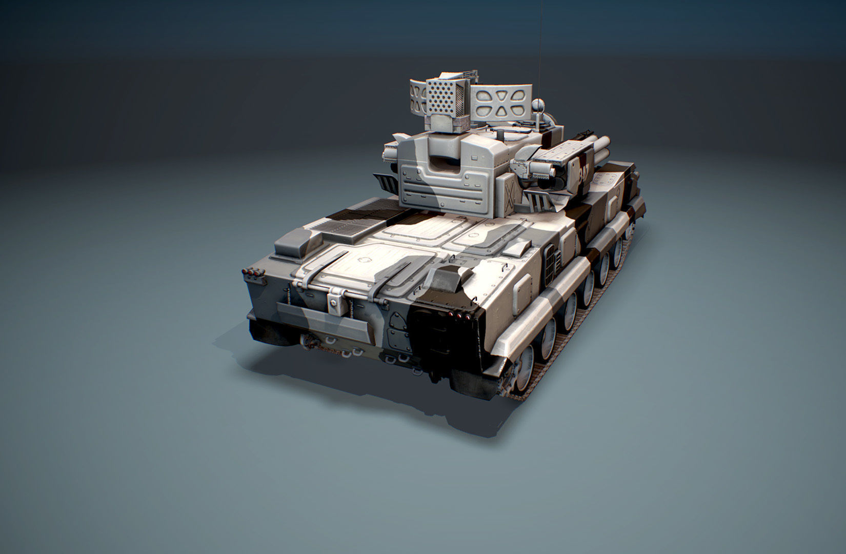 2K22 Tunguska - Russian SAM Low-poly 3D model_4