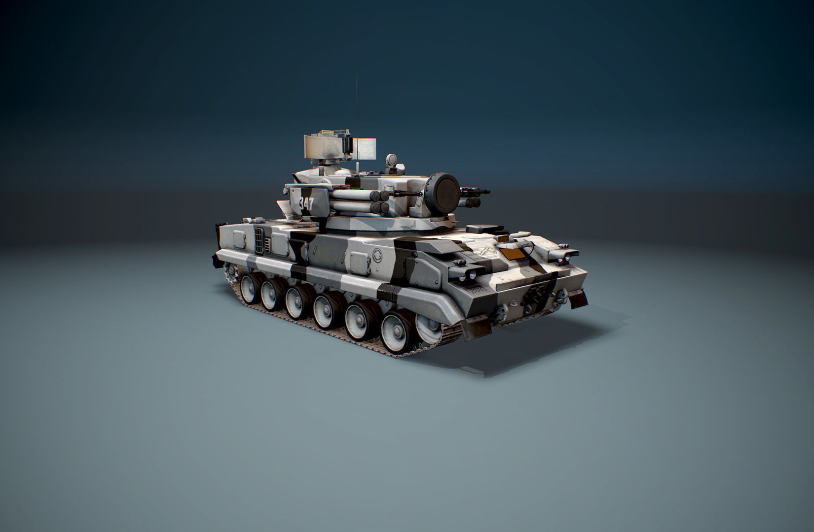 2K22 Tunguska - Russian SAM Low-poly 3D model_8