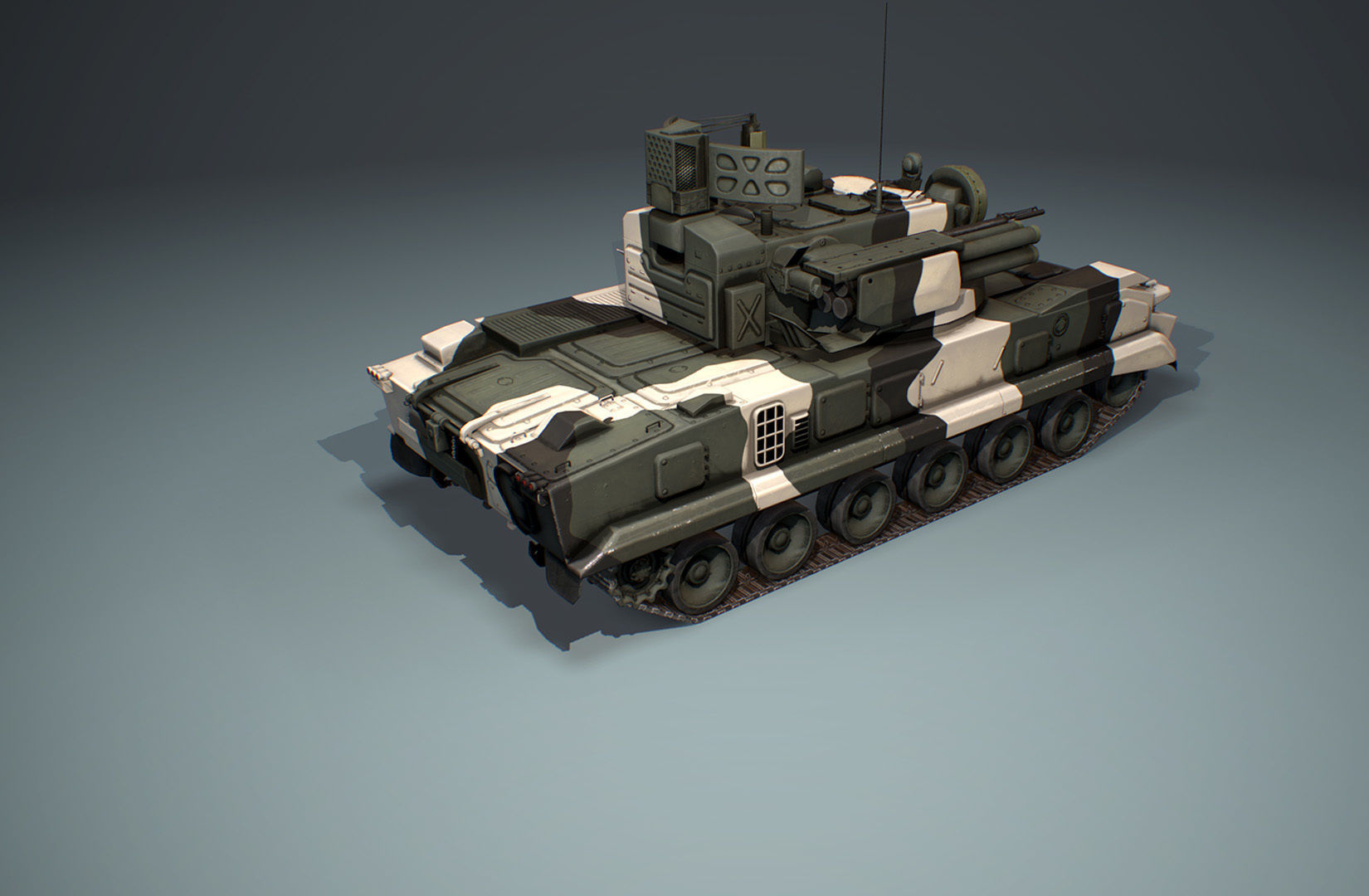 2K22 Tunguska - Russian SAM Low-poly 3D model_9