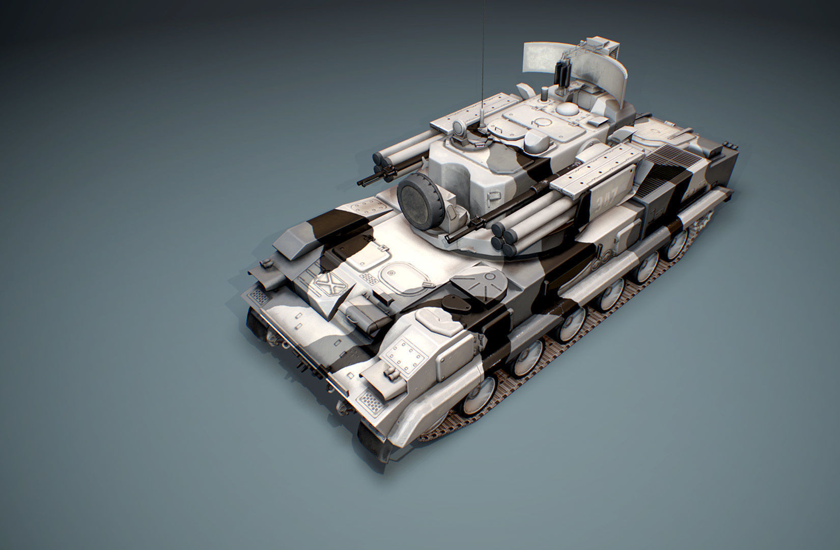 2K22 Tunguska - Russian SAM Low-poly 3D model_2