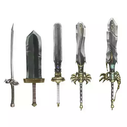 Modular Melee Weapon Set - Low Poly Hand Painted