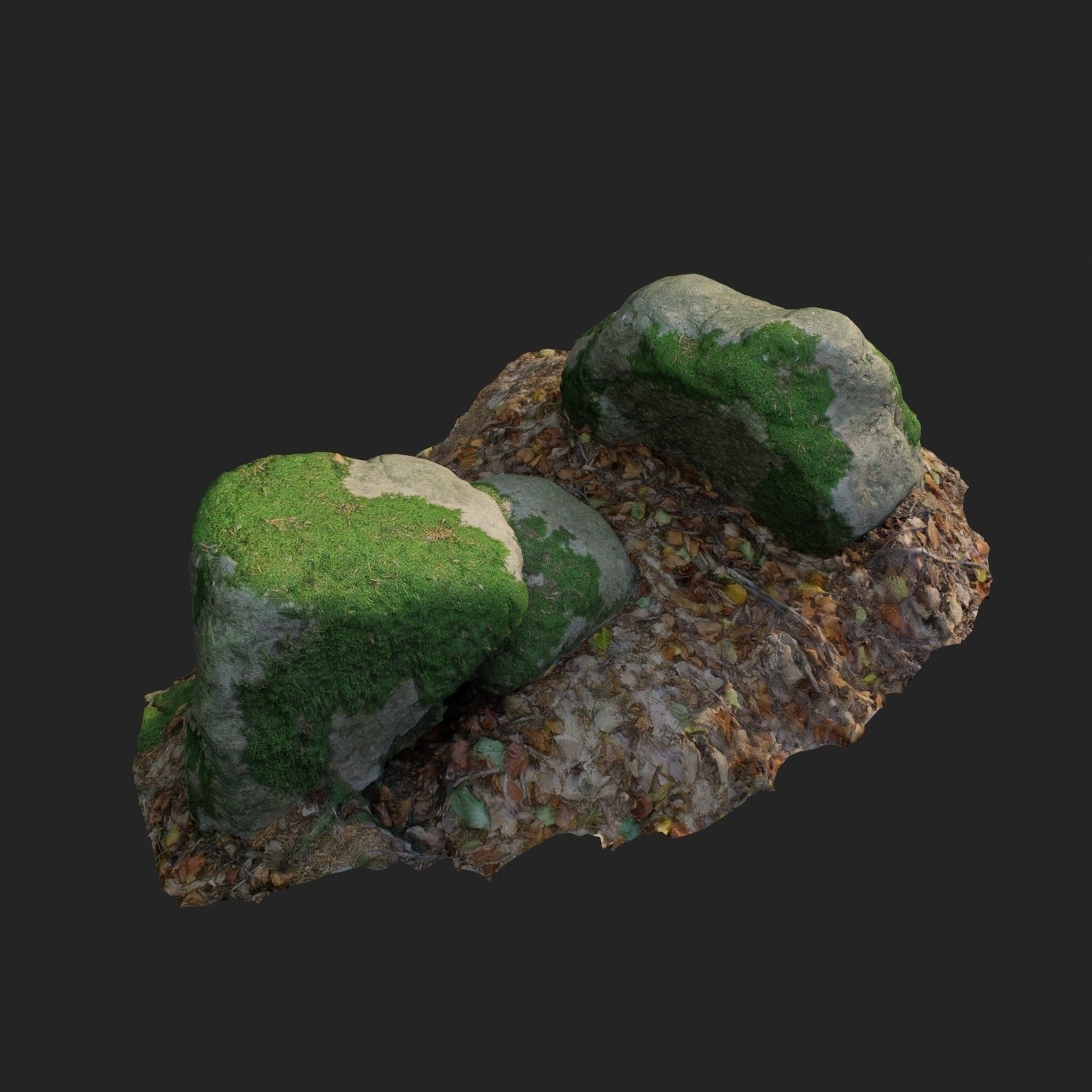 3d scanned nature stone 022 Low-poly 3D model_3