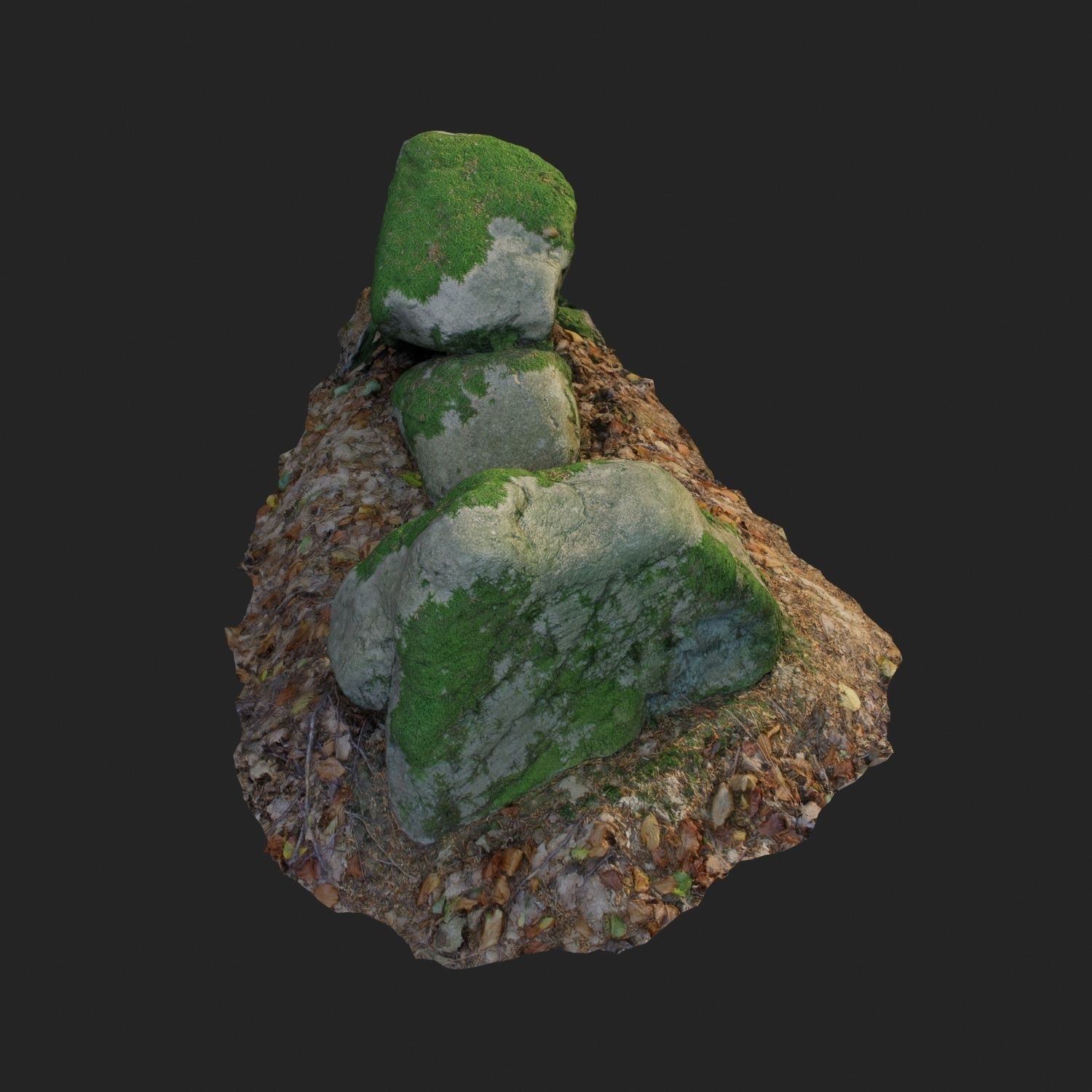 3d scanned nature stone 022 Low-poly 3D model_2