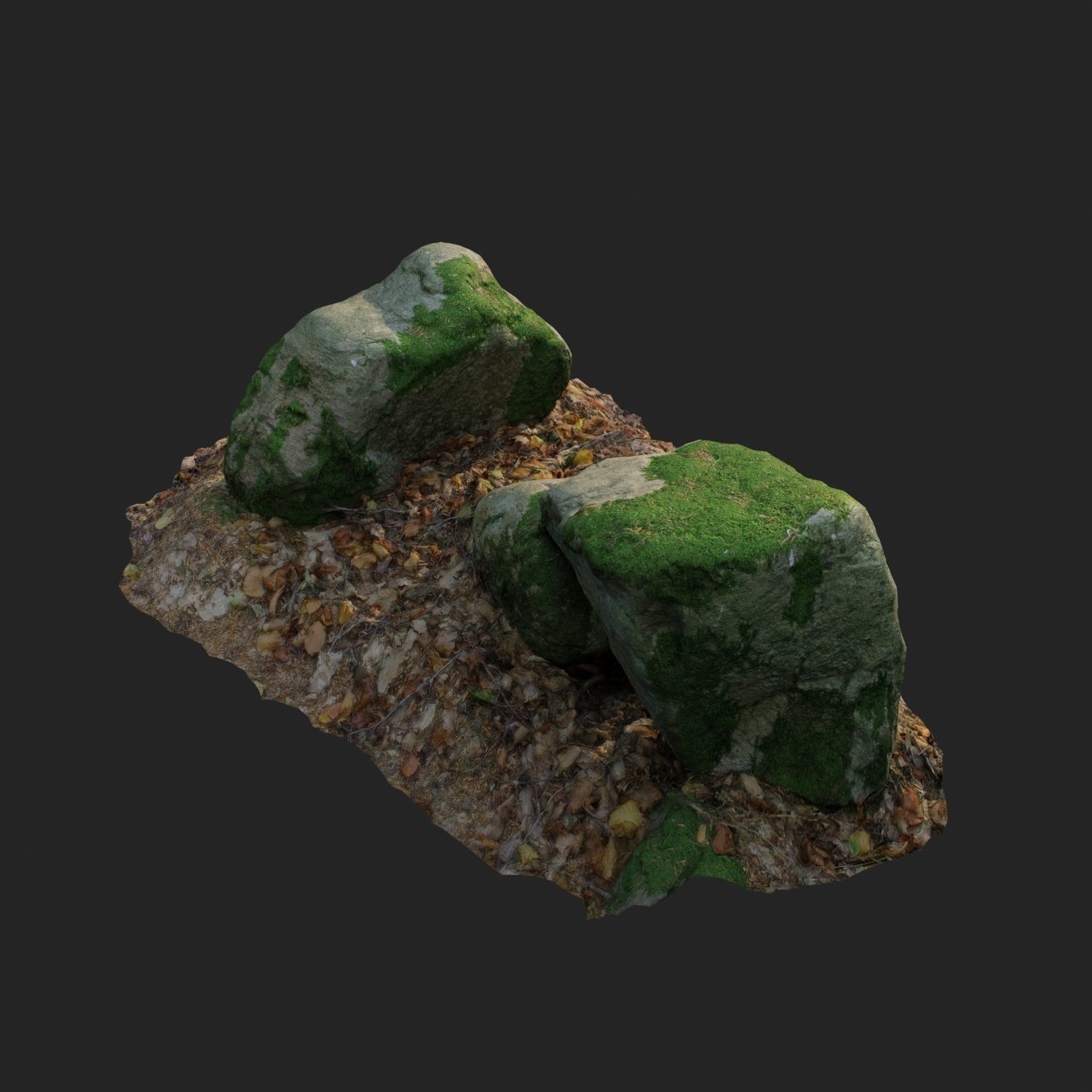 3d scanned nature stone 022 Low-poly 3D model_1