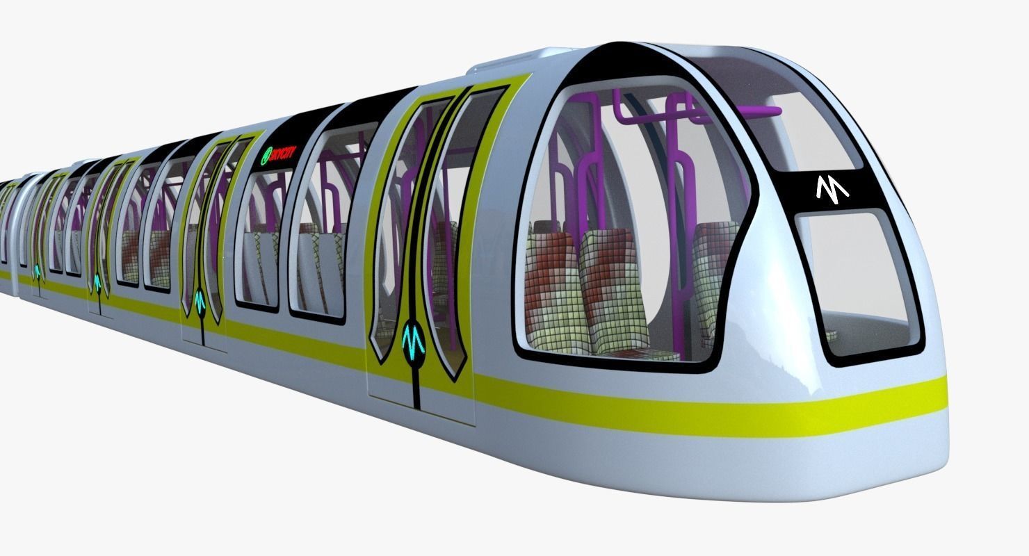 Sci-fi metro train II 3D model_0
