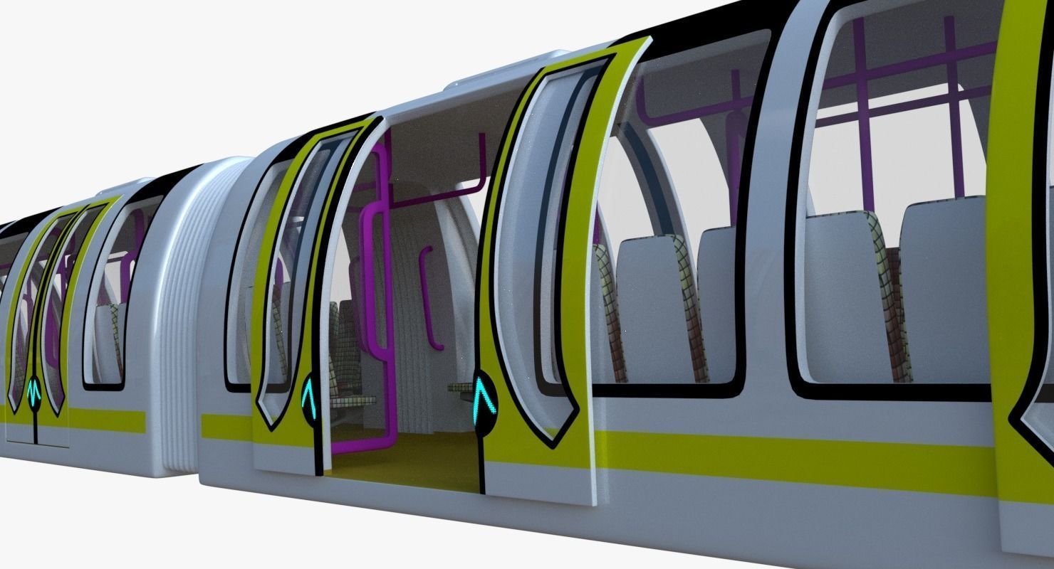 Sci-fi metro train II 3D model_2