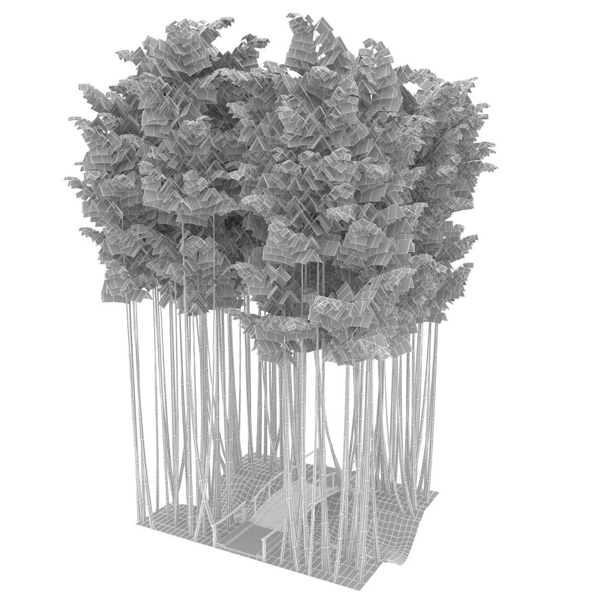 Bamboo corridor set 3D model_32