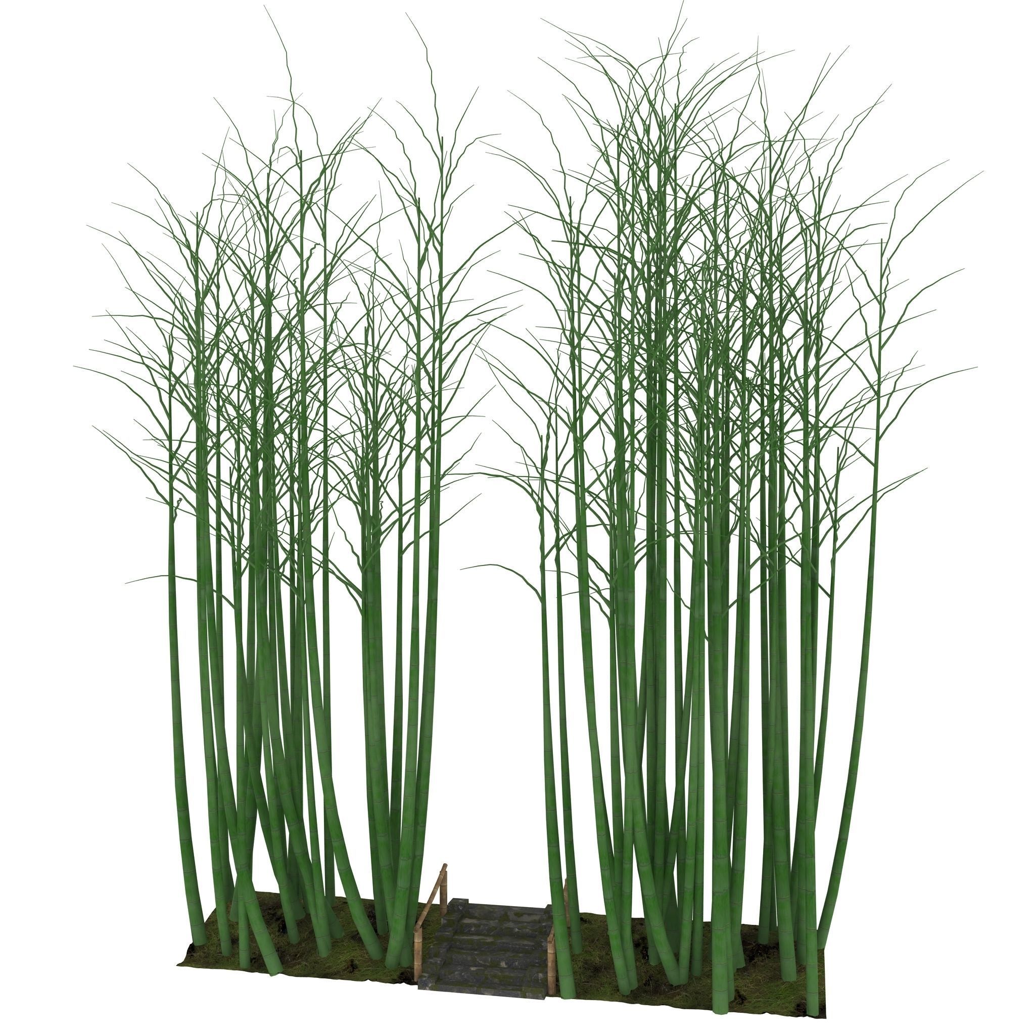 Bamboo corridor set 3D model_42