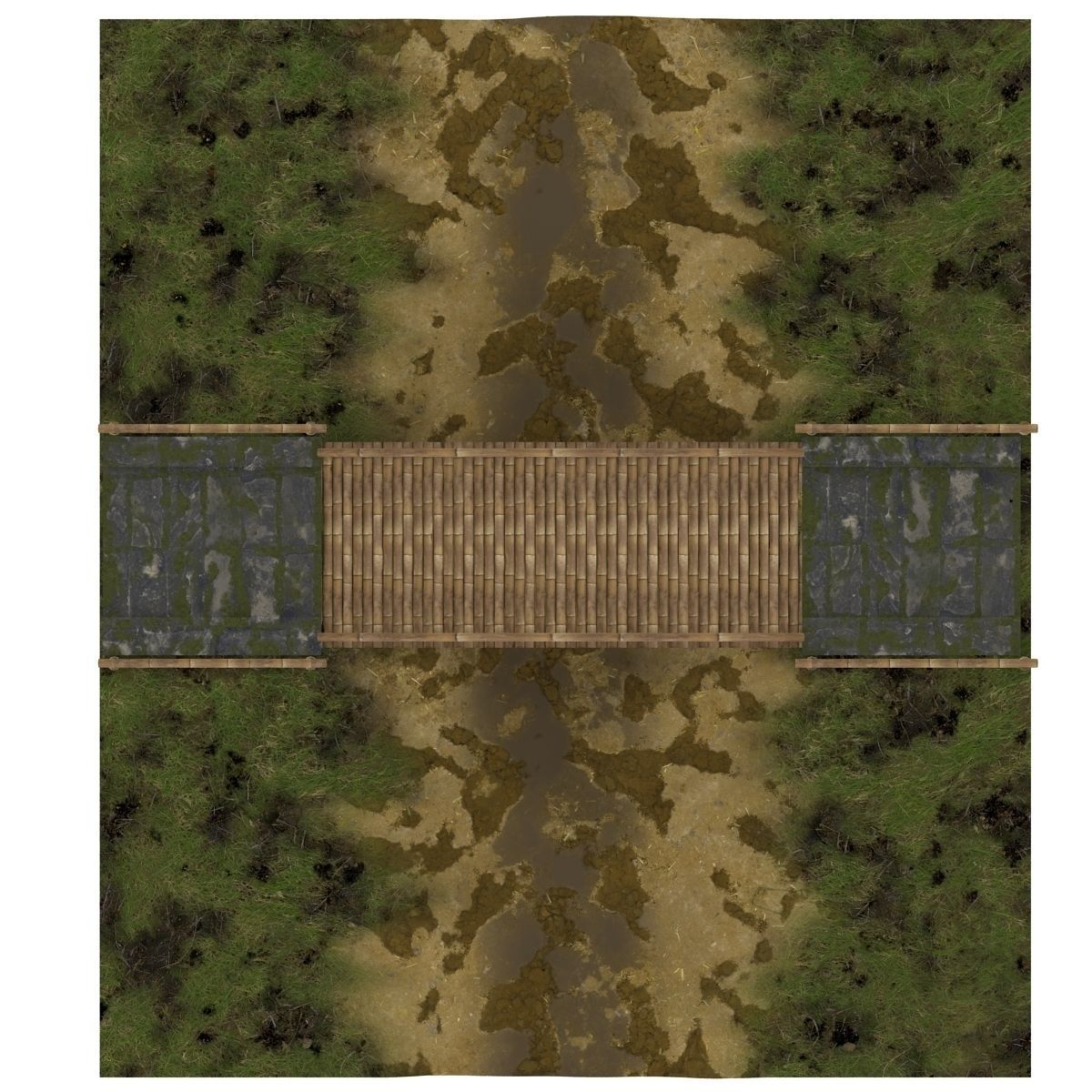 Bamboo corridor set 3D model_31