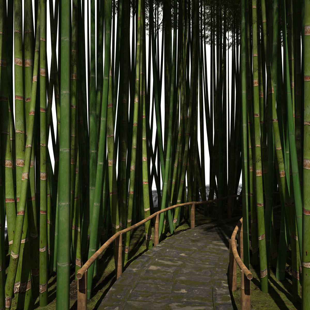 Bamboo corridor set 3D model_60