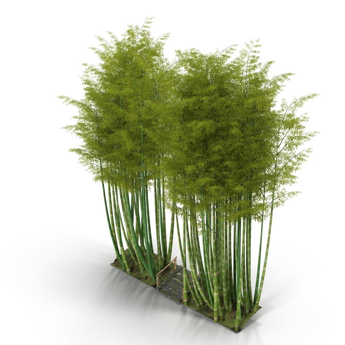Bamboo corridor set 3D model_35
