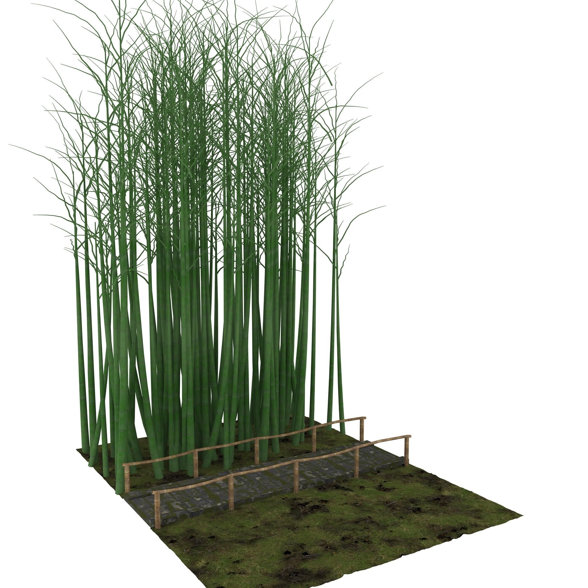 Bamboo corridor set 3D model_55