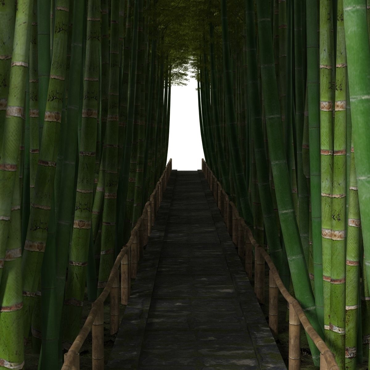 Bamboo corridor set 3D model_48