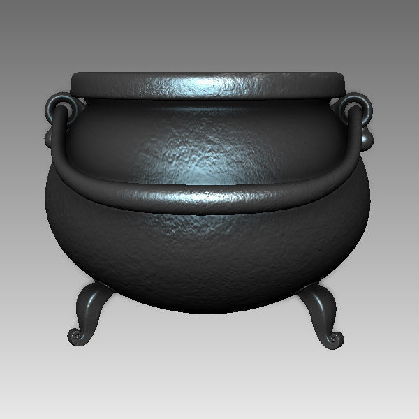 Witch Cauldron cartoon 3D model_1