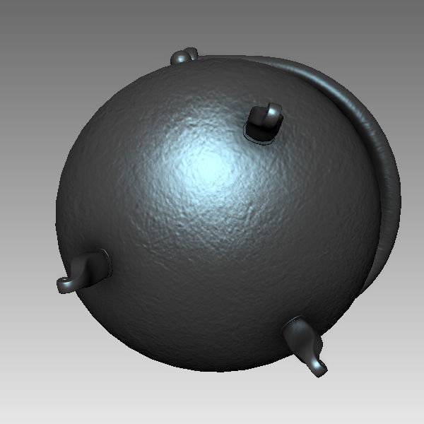 Witch Cauldron cartoon 3D model_4