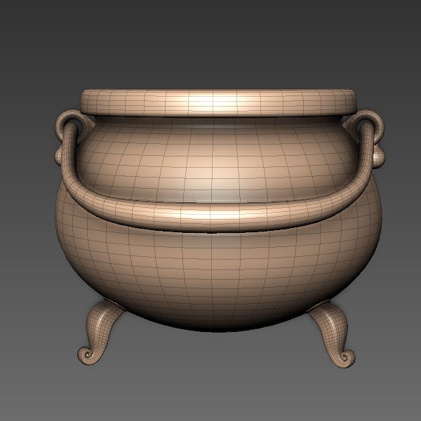 Witch Cauldron cartoon 3D model_7