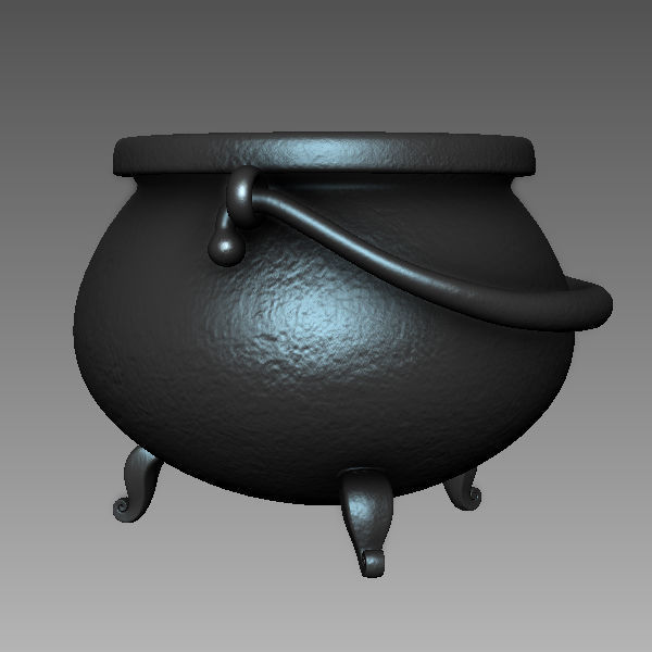 Witch Cauldron cartoon 3D model_3