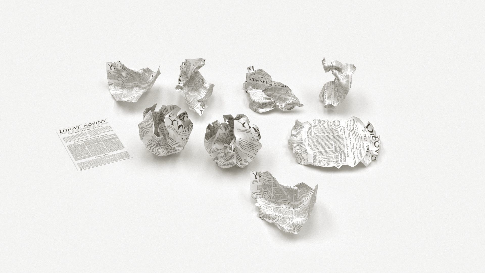 Crumpled Paper 3D model_1