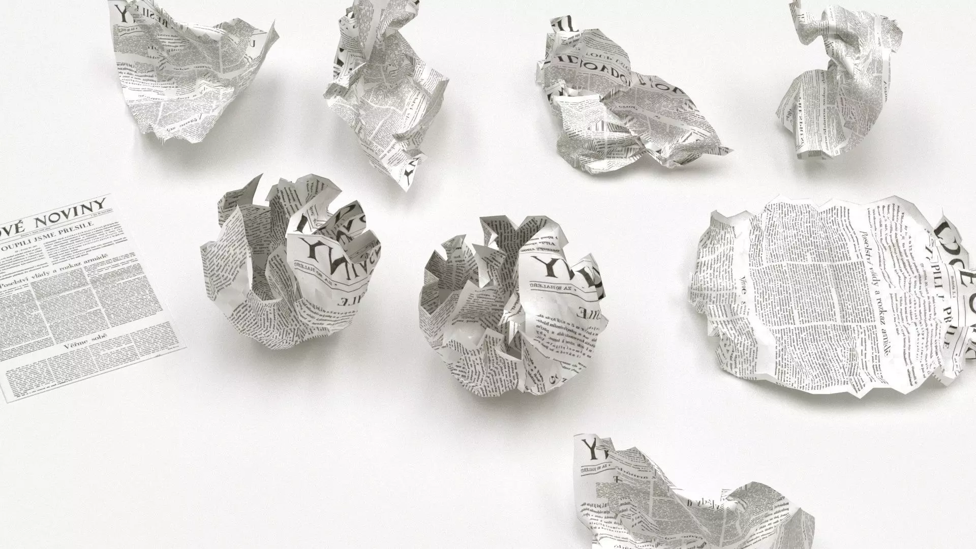 Crumpled Paper 3D model_0