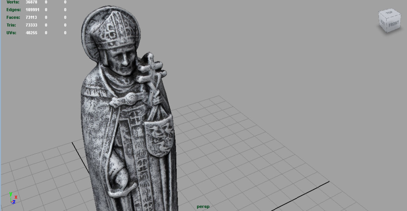 Saint Thomas Aquinas Low-poly 3D model_9