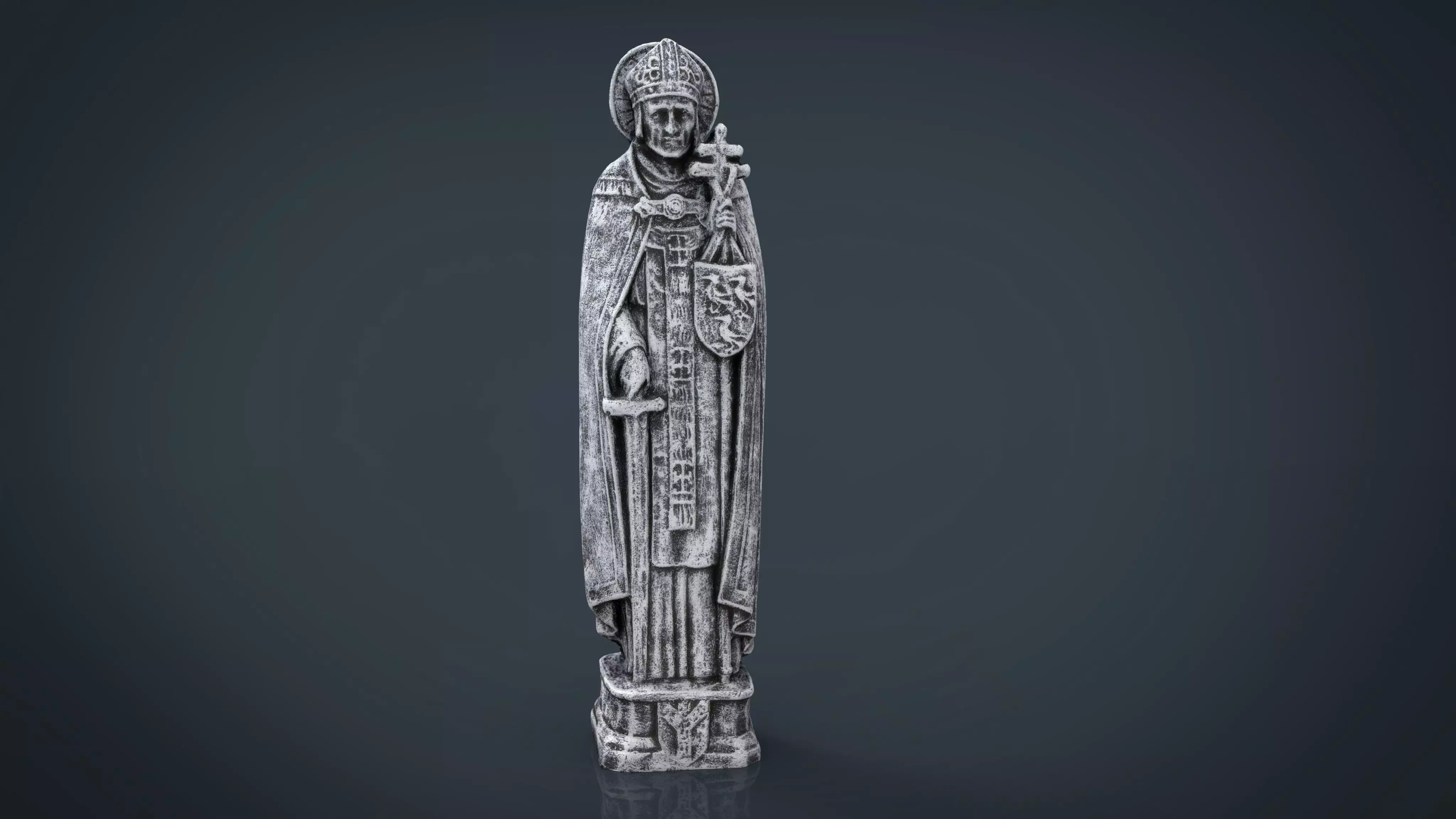 Saint Thomas Aquinas Low-poly 3D model_0