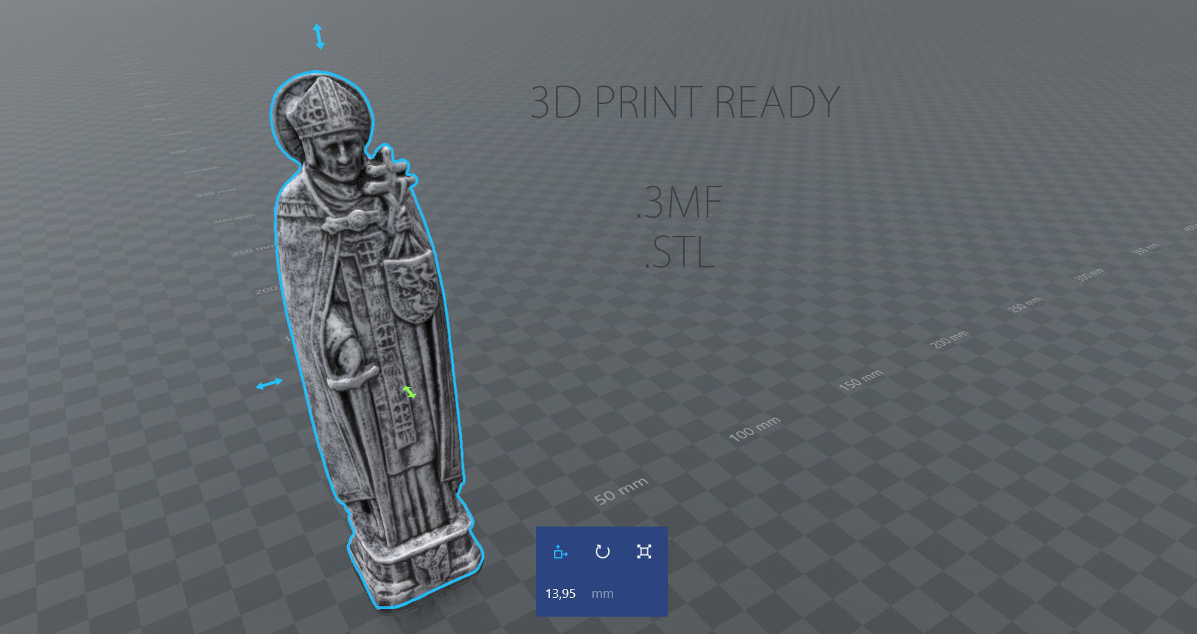 Saint Thomas Aquinas Low-poly 3D model_13