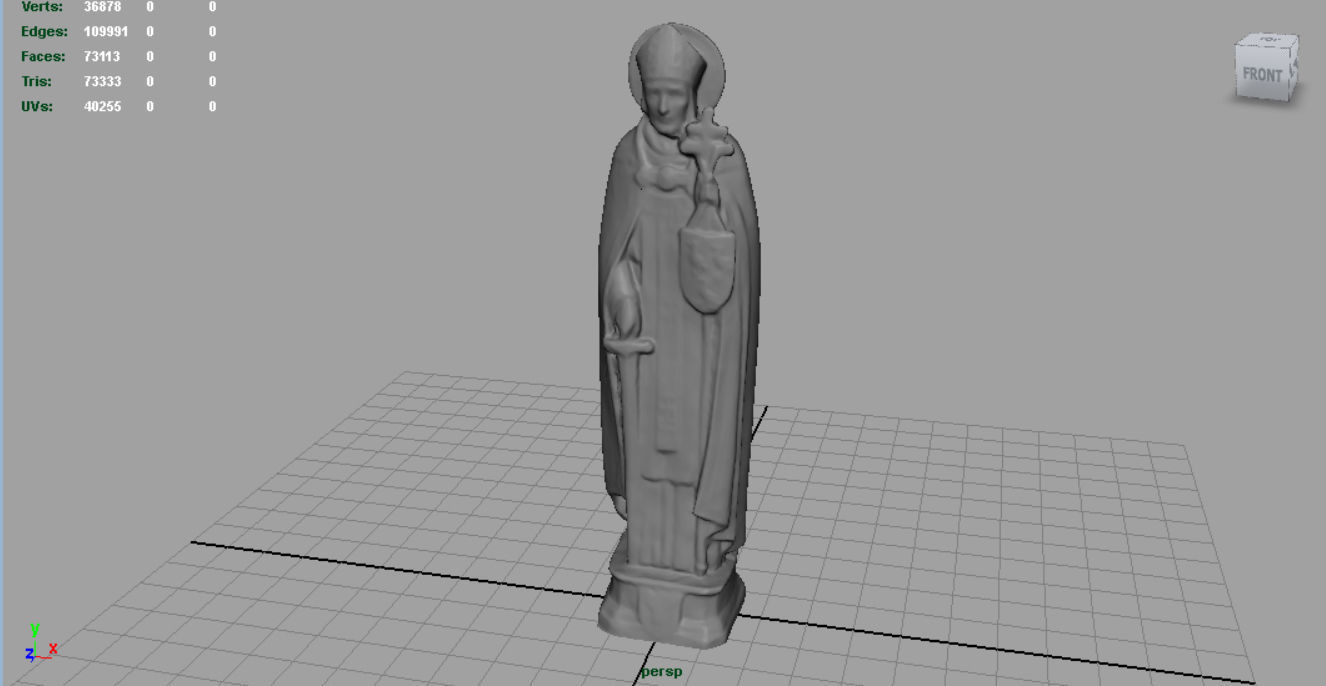 Saint Thomas Aquinas Low-poly 3D model_4