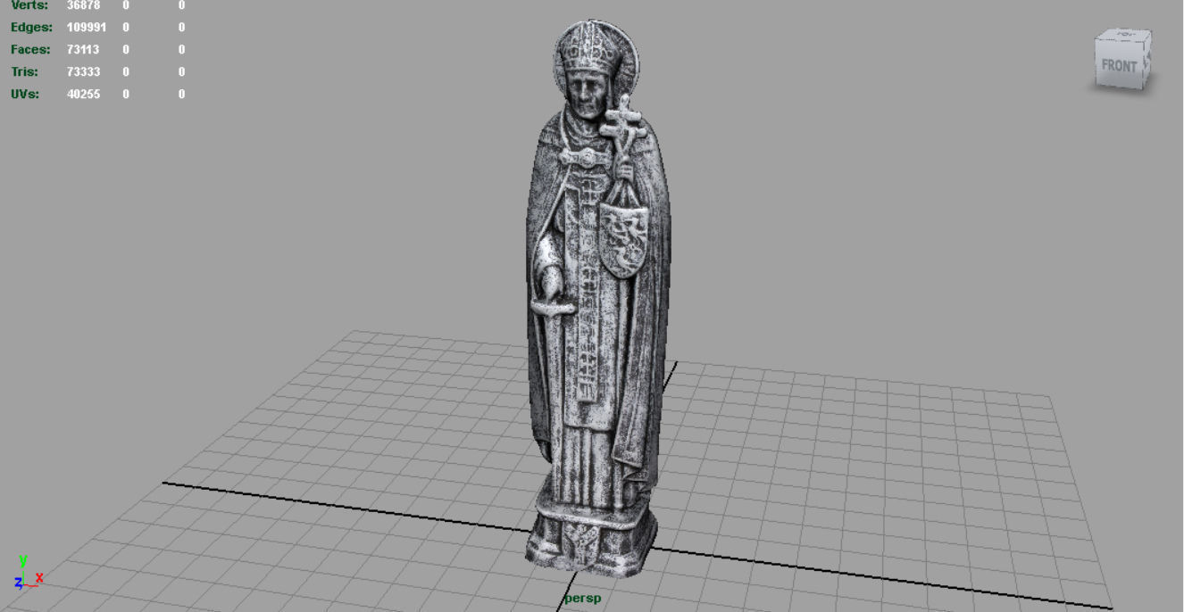 Saint Thomas Aquinas Low-poly 3D model_2