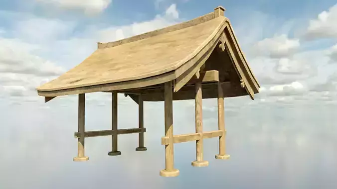 Low Poly PBR Oriental Gate