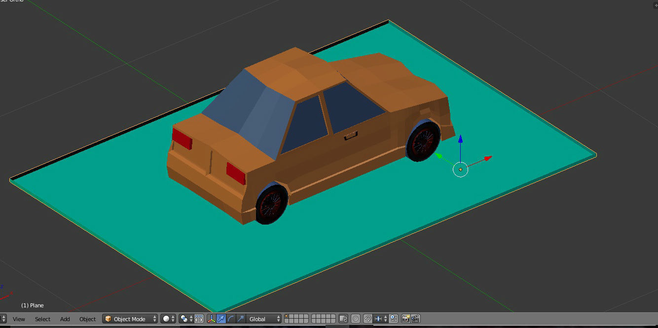 low poly car Low-poly 3D model_1
