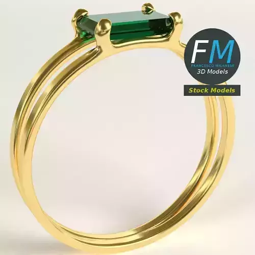 Emerald double ring