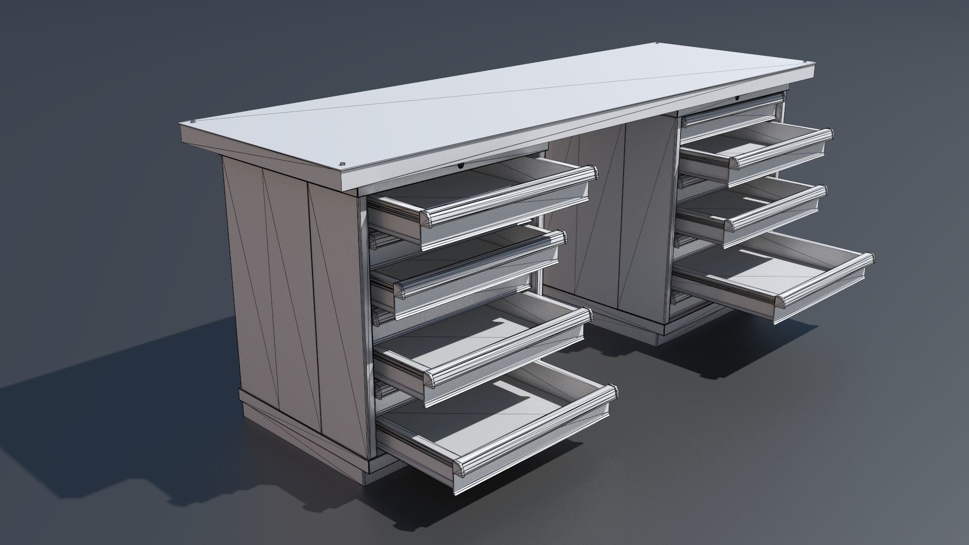 Workshop PBR closets benches boxes and tables 3D model_39