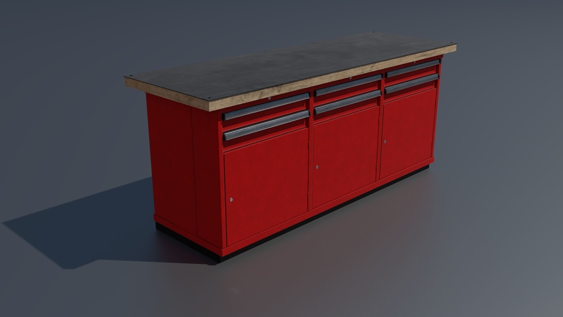 Workshop PBR closets benches boxes and tables 3D model_40