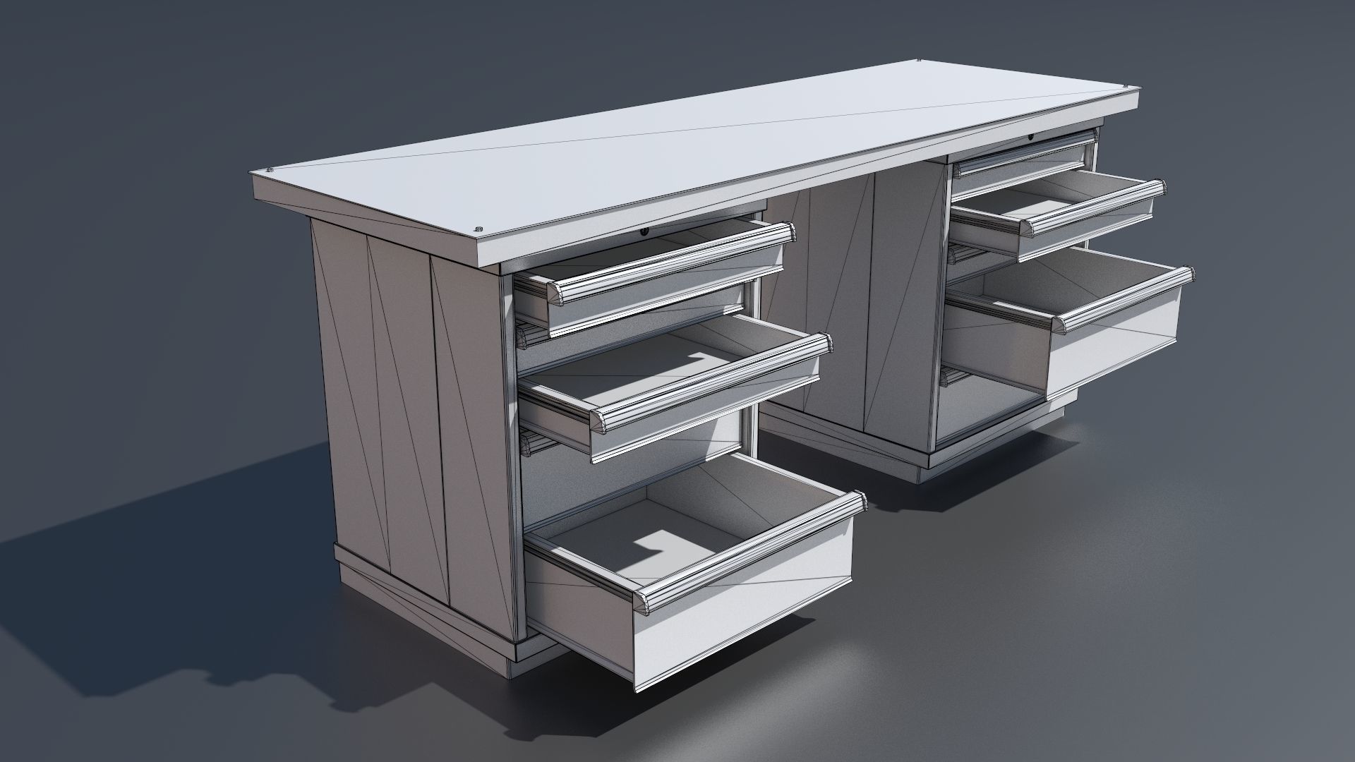 Workshop PBR closets benches boxes and tables 3D model_37