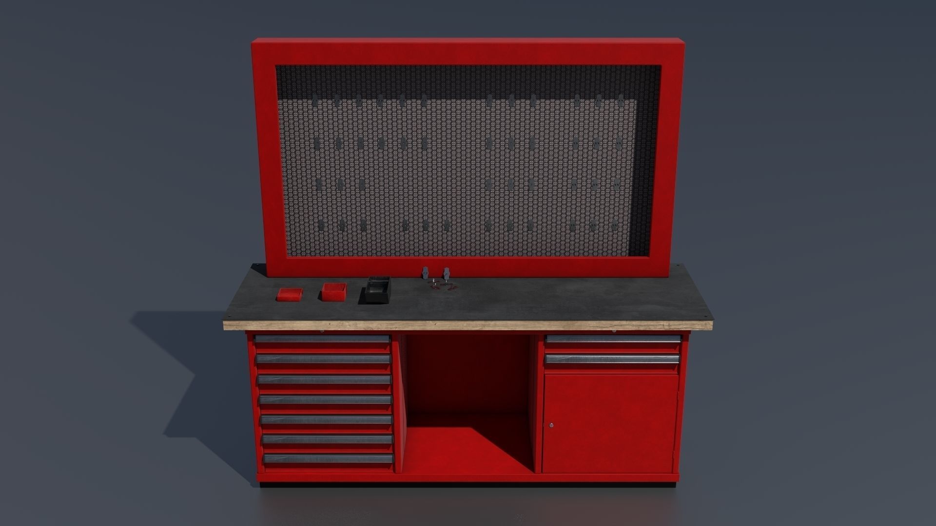 Workshop PBR closets benches boxes and tables 3D model_56