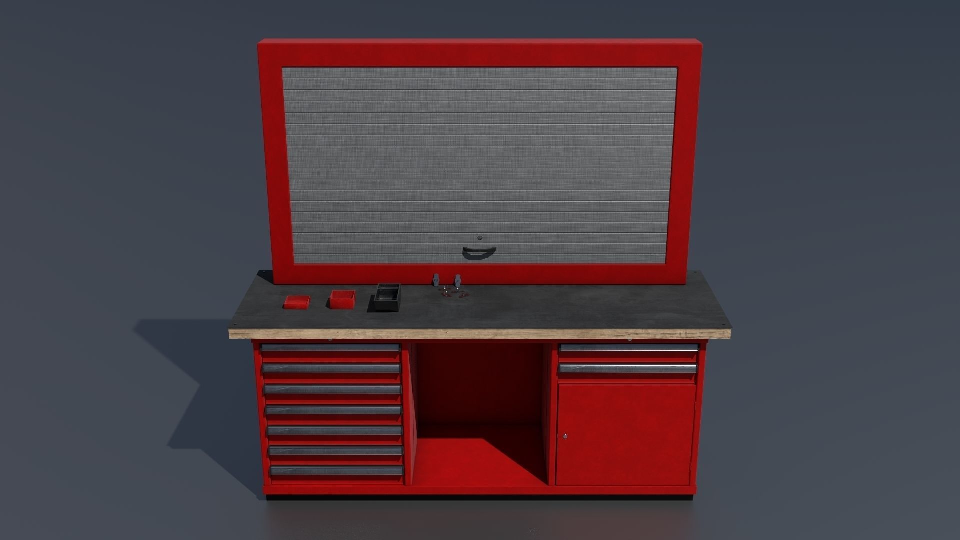 Workshop PBR closets benches boxes and tables 3D model_57