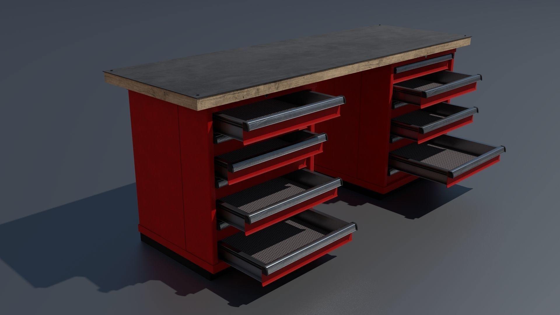 Workshop PBR closets benches boxes and tables 3D model_38