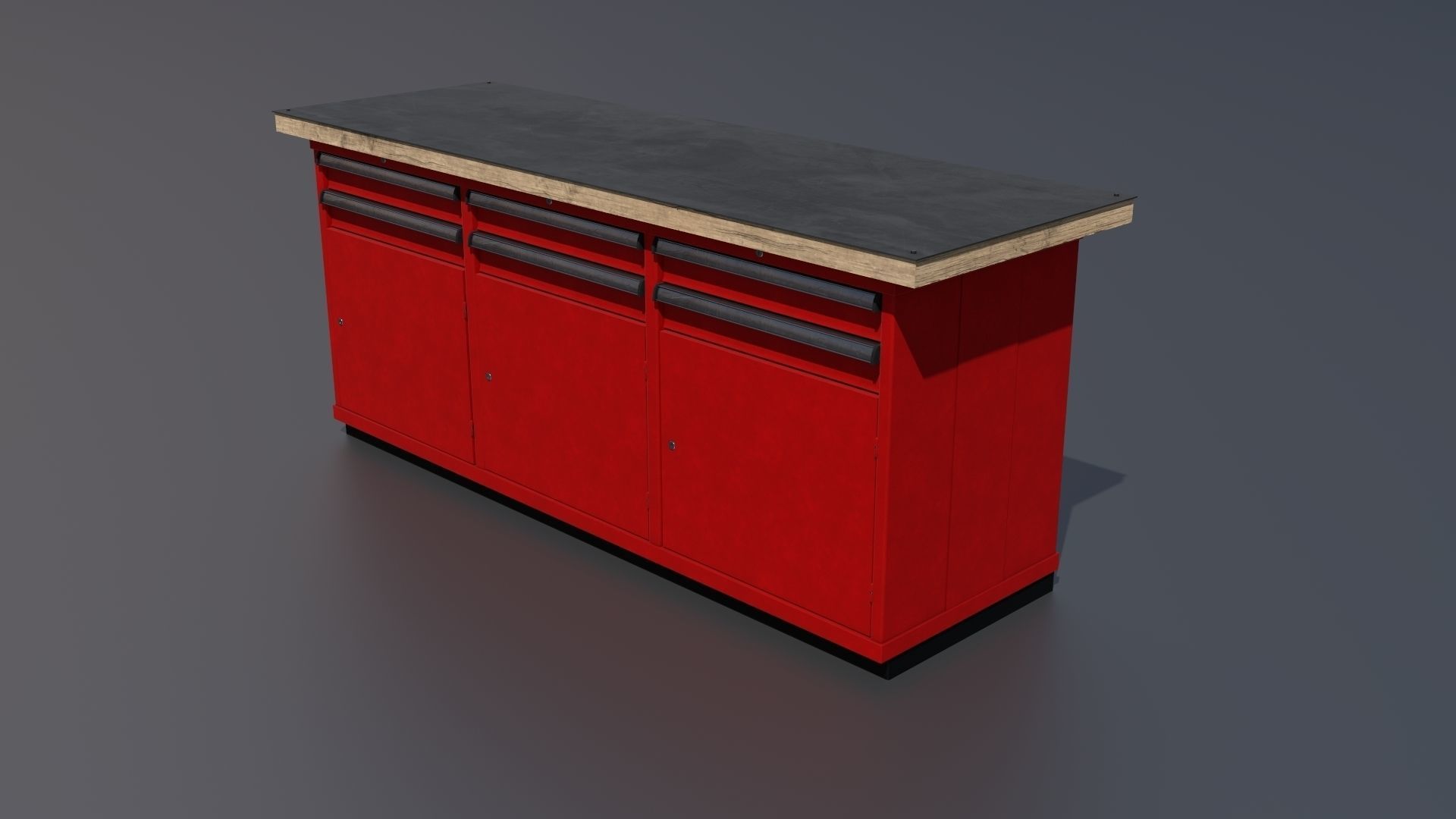 Workshop PBR closets benches boxes and tables 3D model_42
