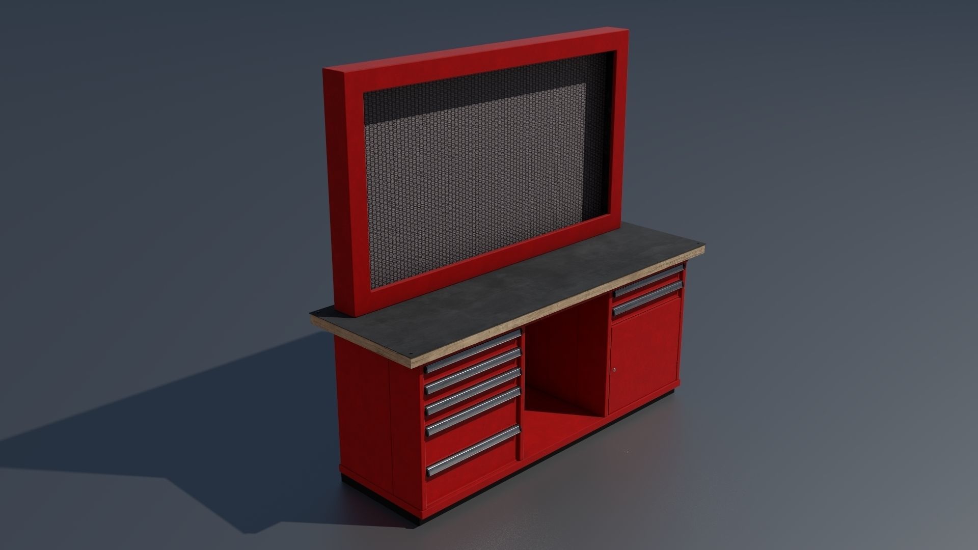 Workshop PBR closets benches boxes and tables 3D model_48