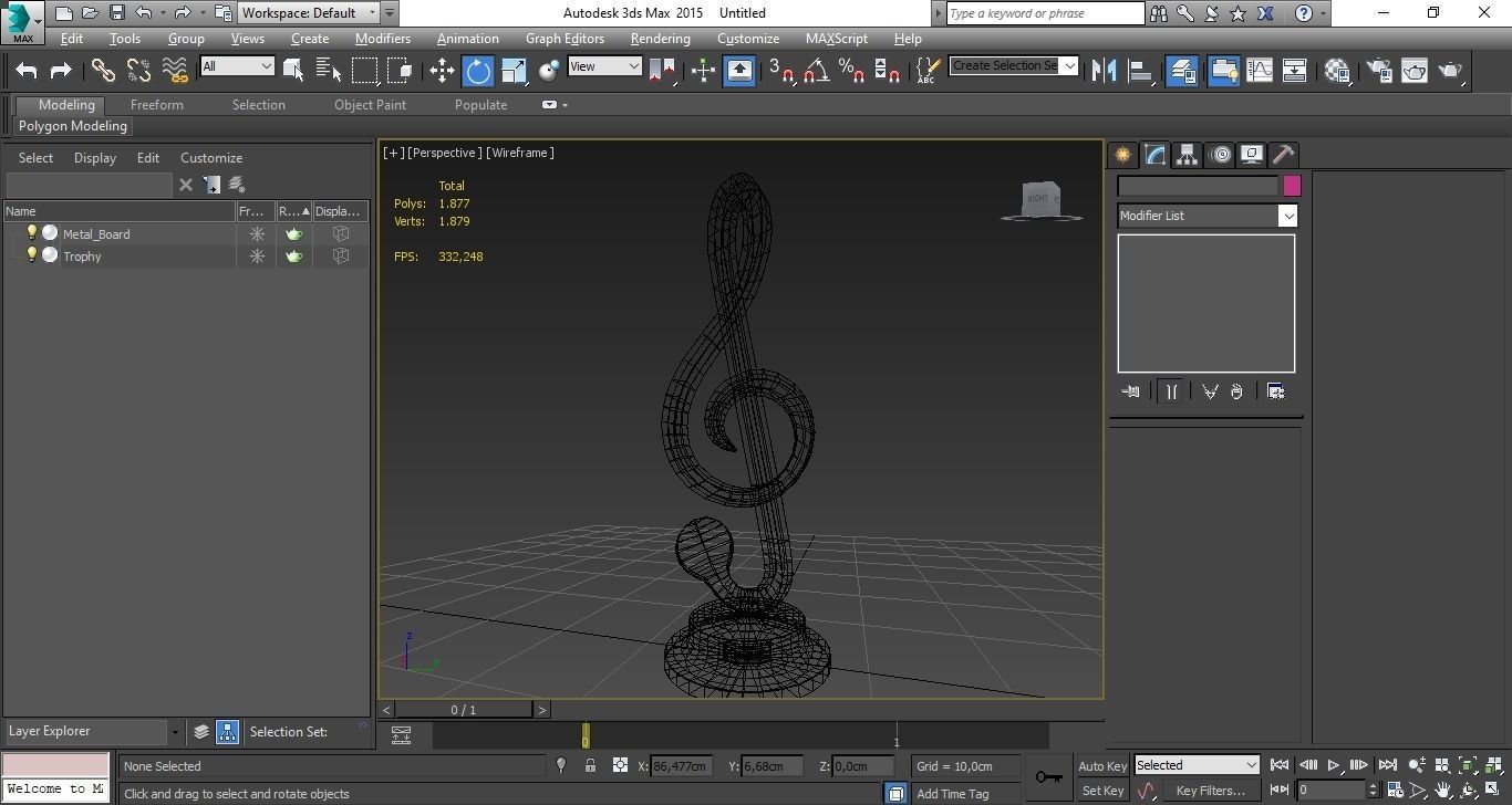 Music Trophy Low-poly 3D model_6