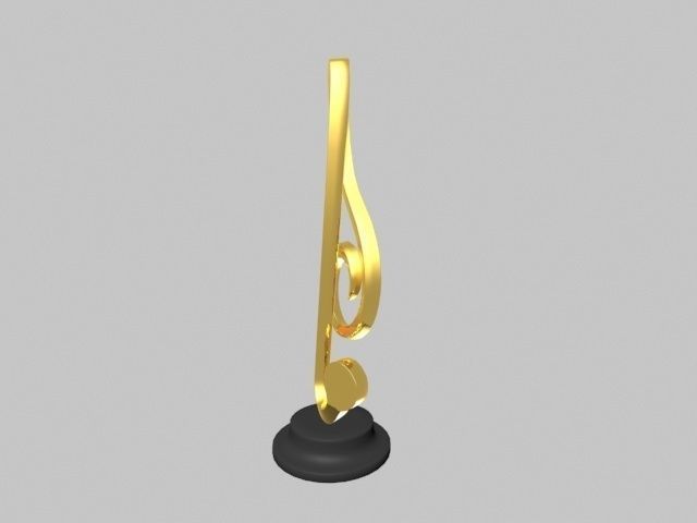 Music Trophy Low-poly 3D model_2